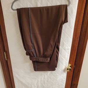 Just My Size 1x brown/teal piping jogging pants with front pockets